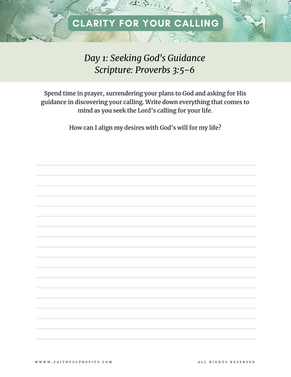 Clarity for Your Calling -21 Day Devotional Journal