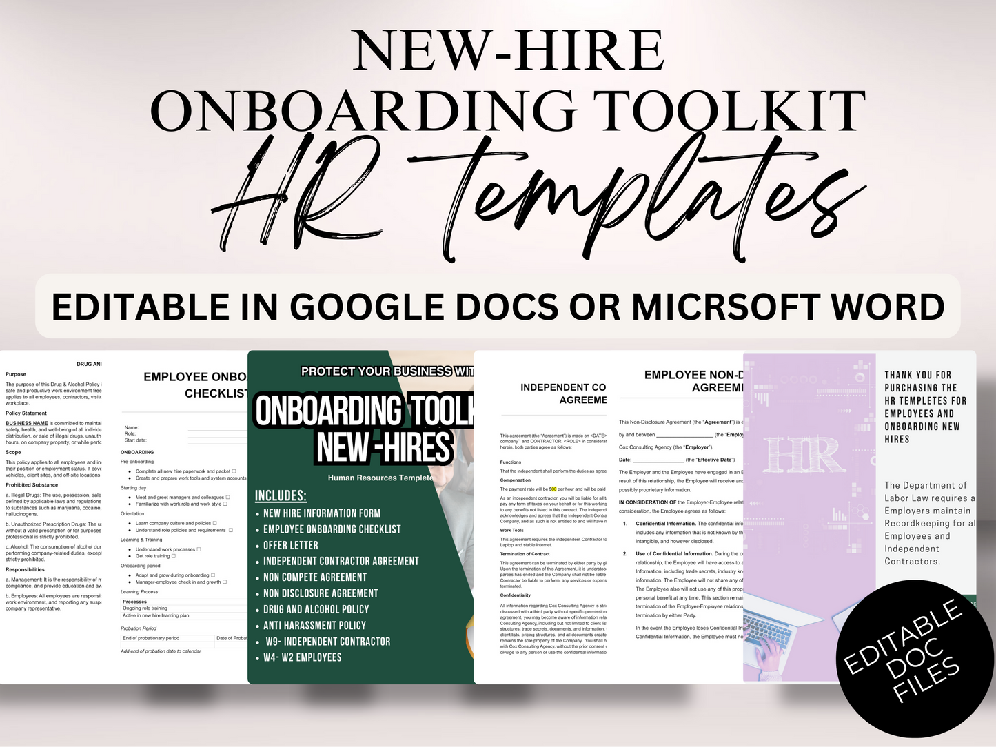 New Hire Onboarding Tool-Kit- Templates